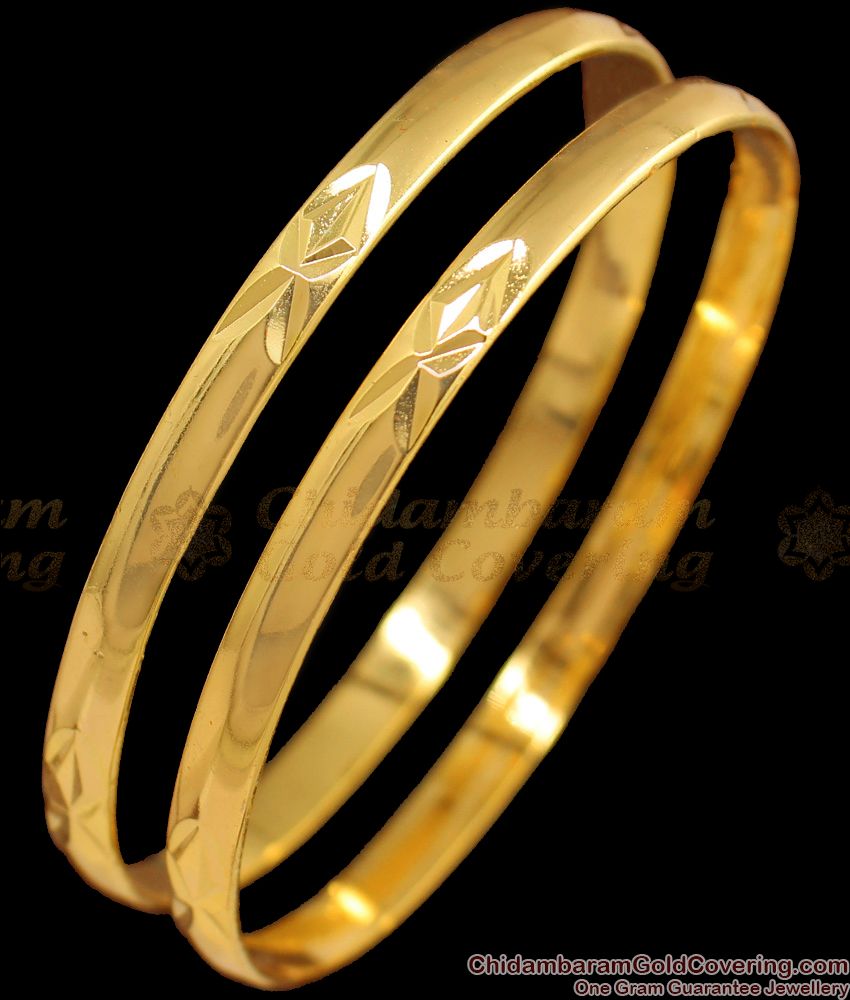 BR1515-2.4 Original Impon Gold Bangle Collections From Chidambaram Gold Covering