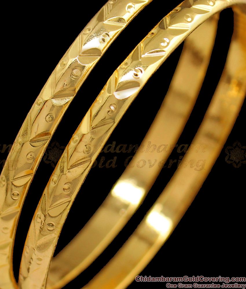 BR1517-2.8 Traditional Original Impon Gold Bangle Collections From Chidambaram Gold Covering