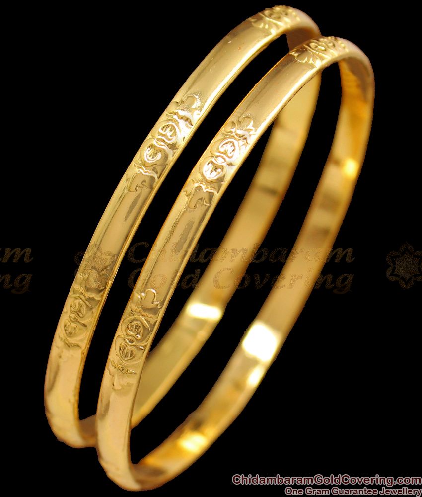 BR1518-2.10 Fast Moving Original Impon Gold Bangle Collections From Chidambaram Gold Covering