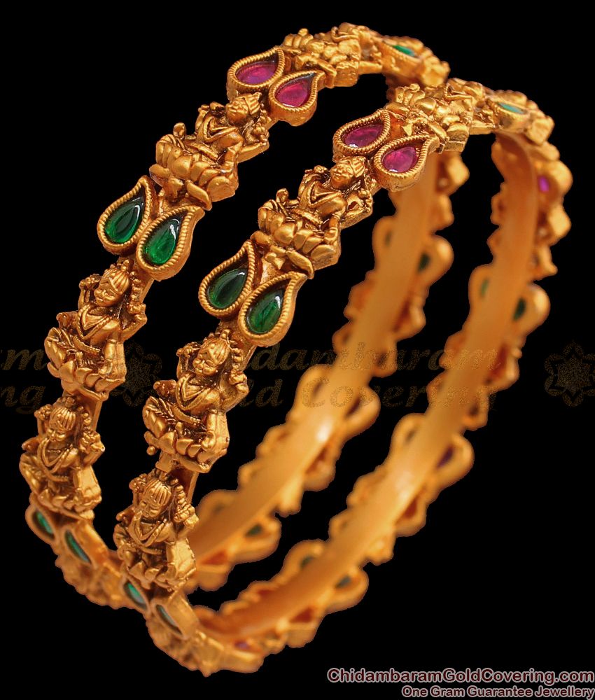 BR1522-2.6 Size Premium Antique Nagas Collections Temple Jewelry Bangles