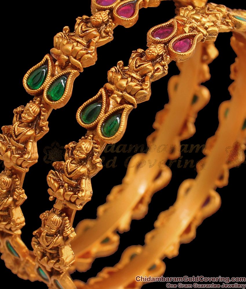 BR1522-2.6 Size Premium Antique Nagas Collections Temple Jewelry Bangles
