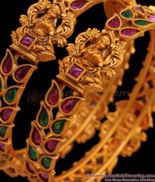 BR1524-2.6 Size Premium Antique Nagas Bangles Collection With Kemp Stone BR1524-2.6 Size Premium Antique Nagas Bangles Collection With Kemp Stone