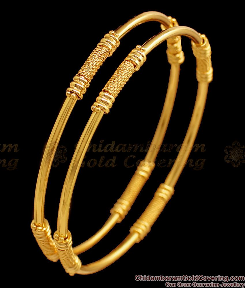 BR1559-2.6 Latest Kaapu Design Gold Plated Bangles For Daily Wear