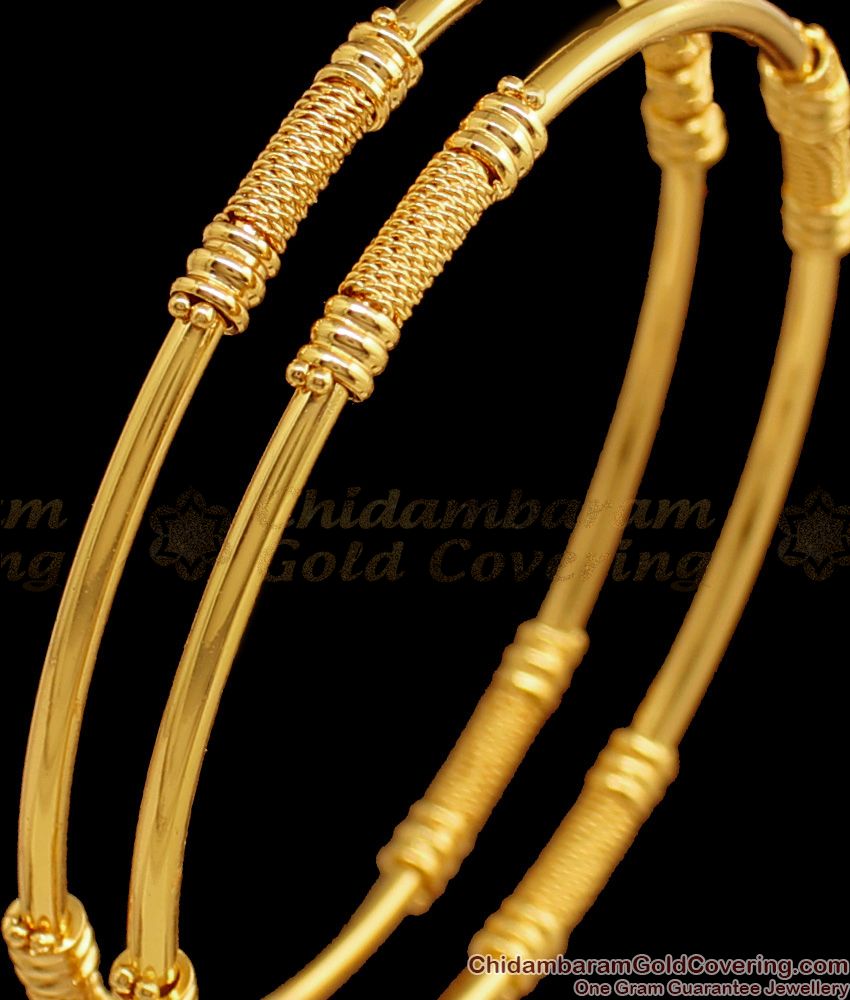 BR1559-2.4 Latest Kaapu Design Gold Plated Bangles For Daily Wear