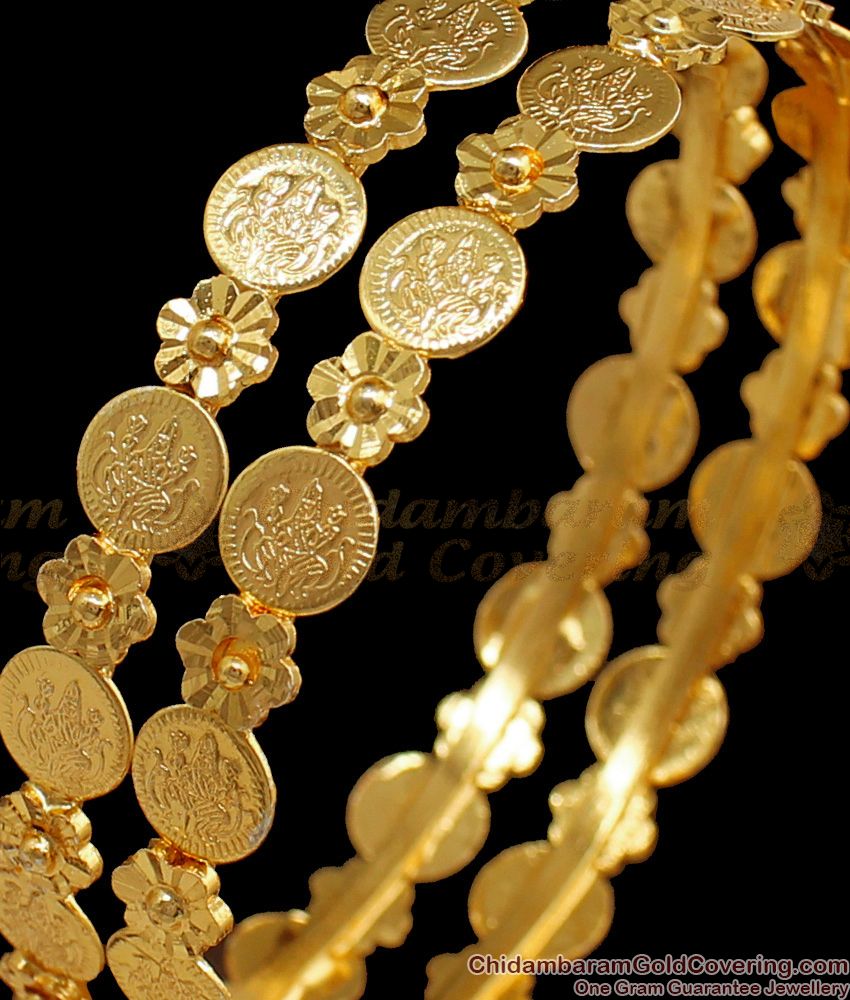 BR1560-2.8 New Arrival Lakshmi Coin Design Gold Bangles