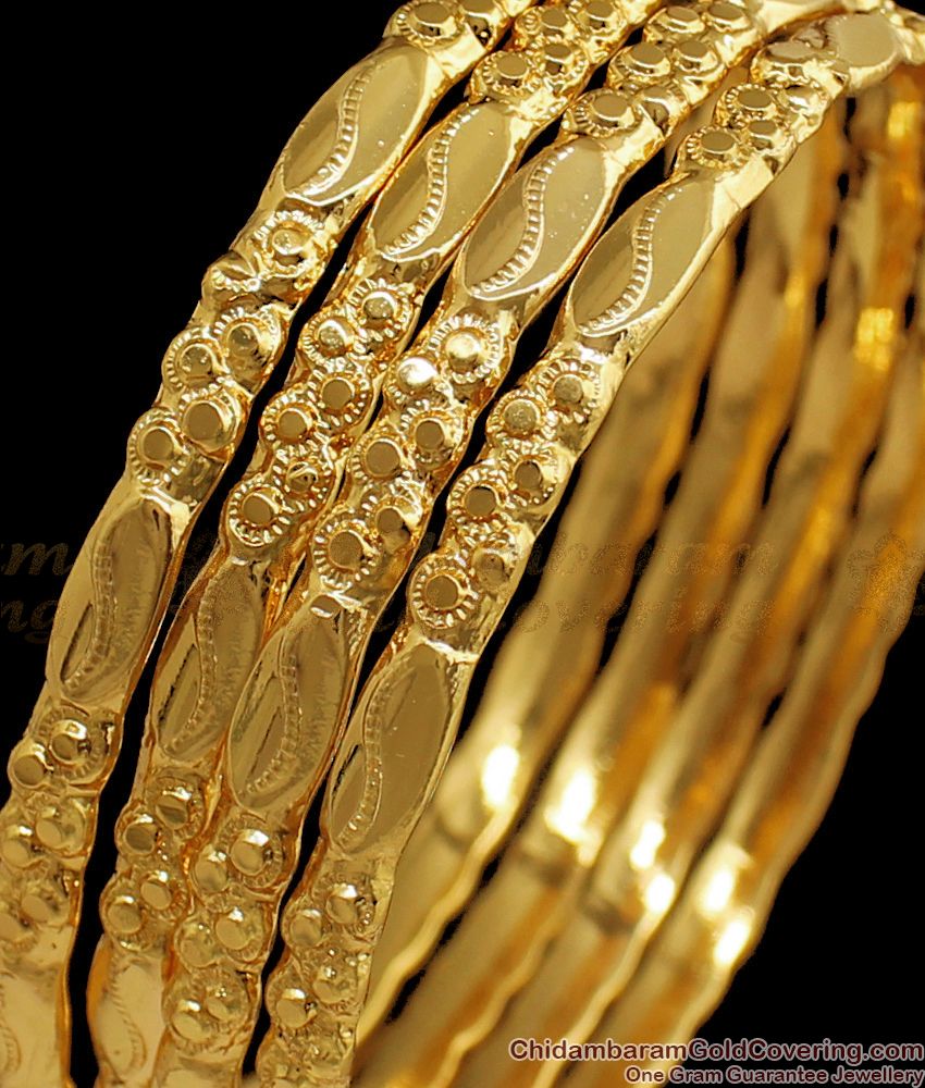 BR1561-2.6 Daily Wear Gold Bangles Set Of Four Gold Plated Collection BR1561-2.6 Daily Wear Gold Bangles Set Of Four Gold Plated Collection