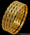 BR1562-2.8 Gorgeous Gold Plated Set Of Four Bangles For Daily Wear