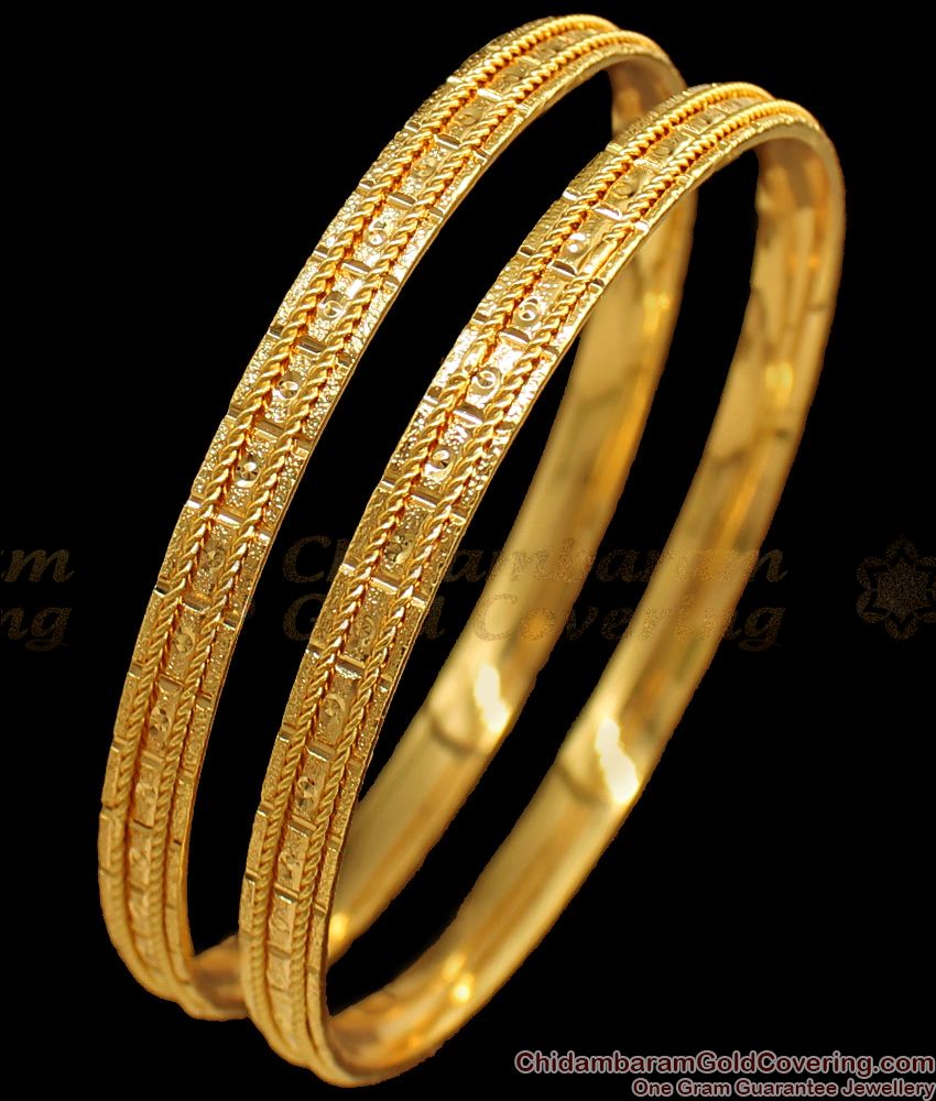 BR1567-2.4 Latest One Gram Gold Bangles For Daily Wear