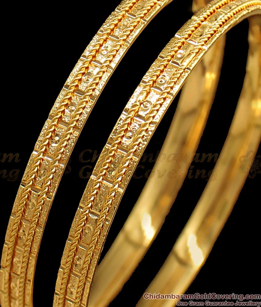 BR1567-2.4 Latest One Gram Gold Bangles For Daily Wear