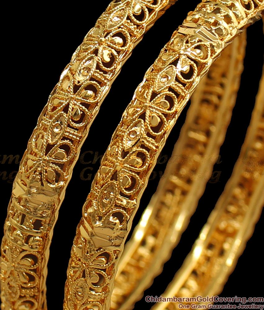 BR1570-2.6 New Pattern One Gram Gold Bangles For Daily Wear