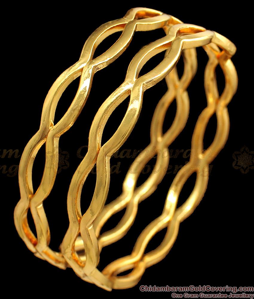 BR1572-2.2 New Zig Zag Pattern Impon Bangles For Party Wear