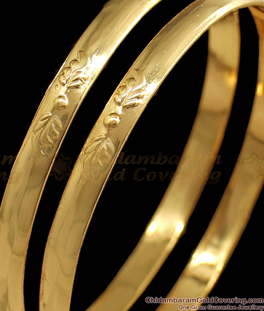 BR1573-2.6 Simple Wear Leaf Pattern Impon Bangles For Daily Wear