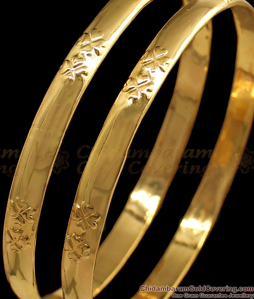 BR1580-2.4 Stunning Collection Impon Gold Bangles For Daily Wear