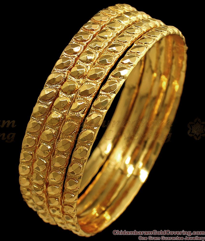 BR1586-24 Traditional One Gram Gold Bangles For Ladies