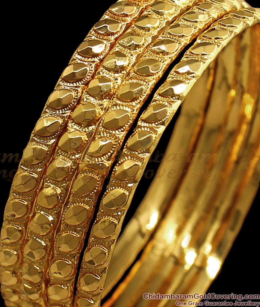 BR1586-28 Traditional One Gram Gold Bangles For Ladies