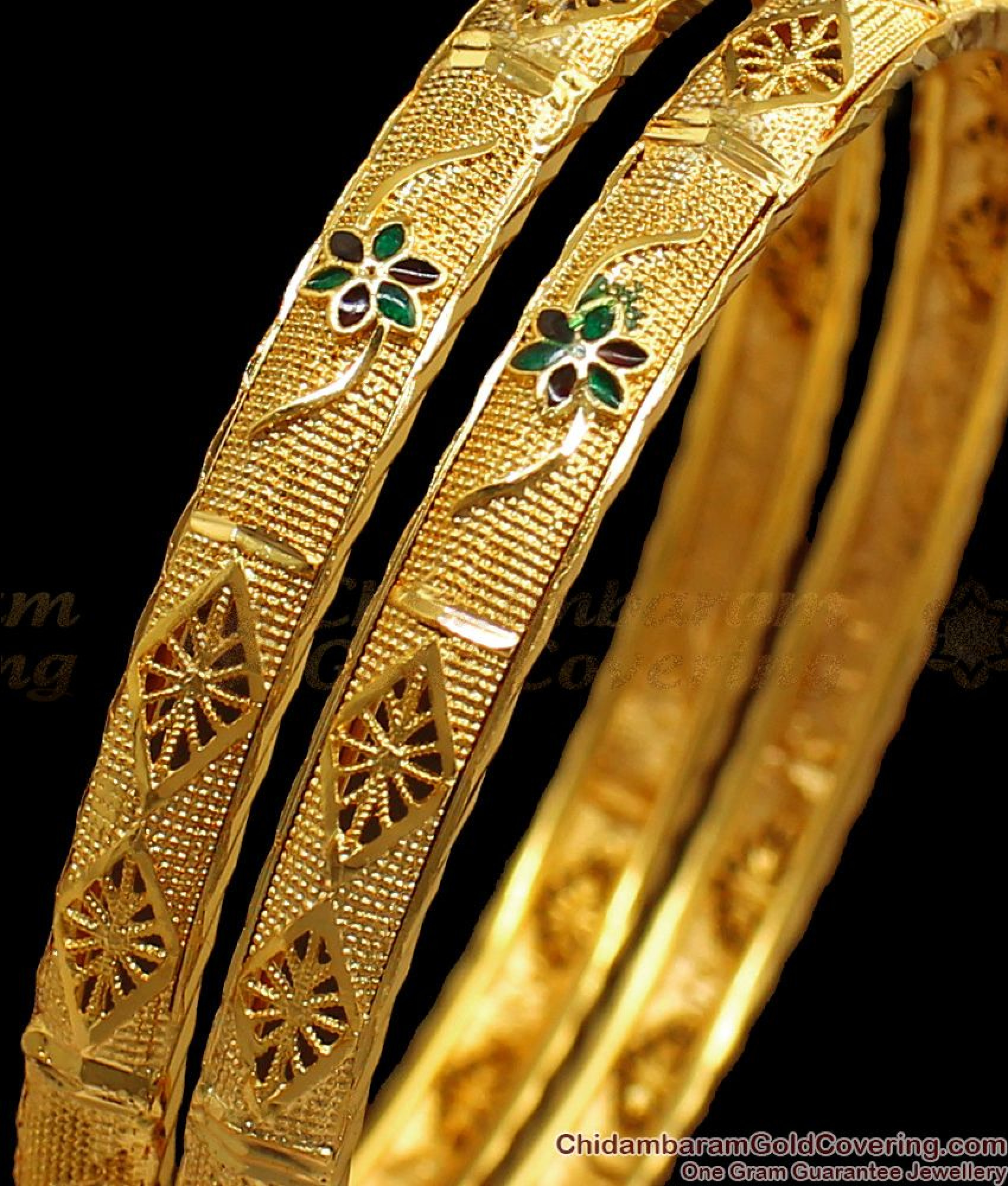 Buy Enamel One Gram Gold Bangles Set Collections Buy Online
