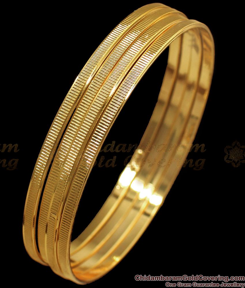 BR1596-2.10 Simple Gold Bangles For Daily Wear Gold Plated Jewelry