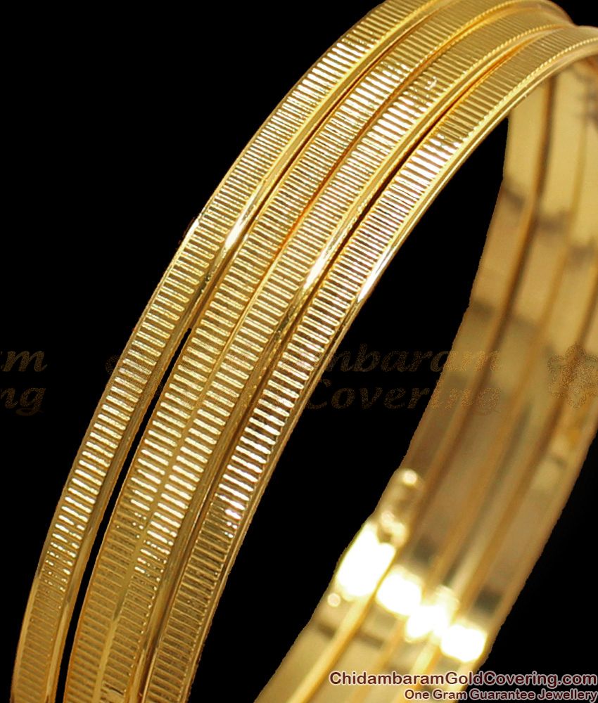 BR1596-2.6 Simple Gold Bangles For Daily Wear Gold Plated Jewelry