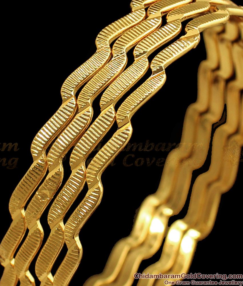 BR1597-2.6 Neli Design Zig Zag Gold Bangles Collections