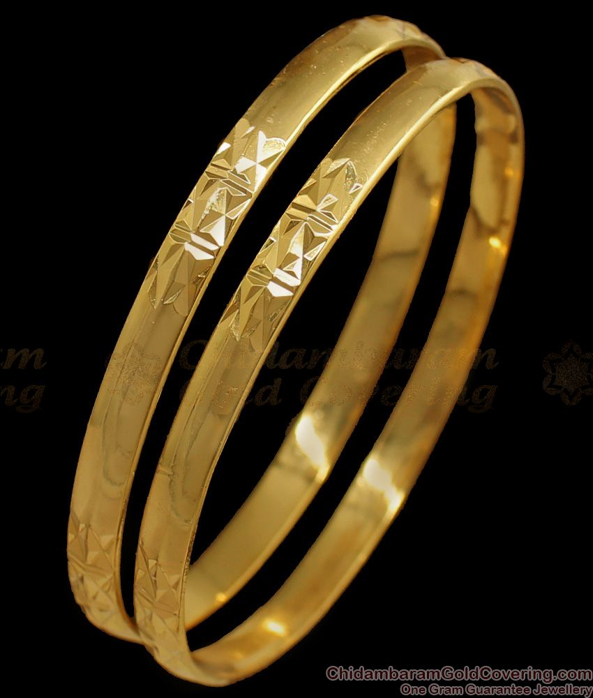 BR1598-2.8 Trendy Impon Design Gold Bangles For Daily Wear