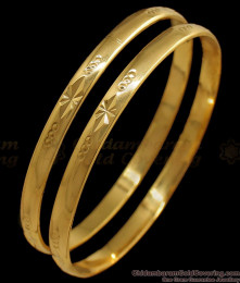 BR1664-2.6 Set Of Four One Gram Gold Bangles For Daily Wear Collection