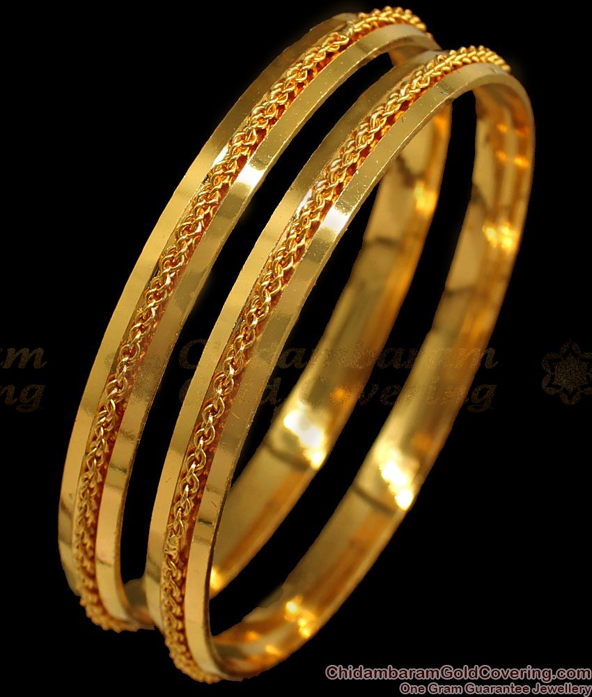 BR1605-2.8 One Gram Gold Plated Bangles For Daily Use