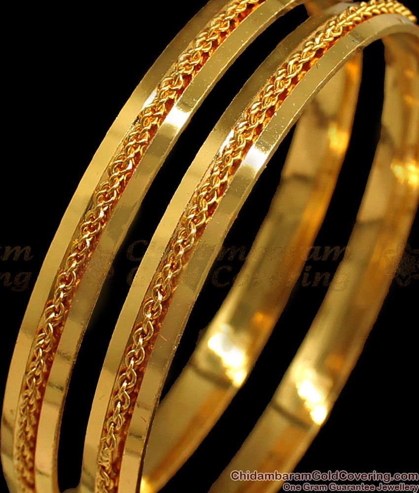 BR1605-2.8 One Gram Gold Plated Bangles For Daily Use