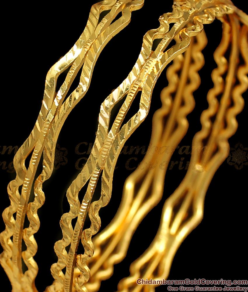 BR1610-2.8 Stunning Design Gold Plated Bangles For Daily Use