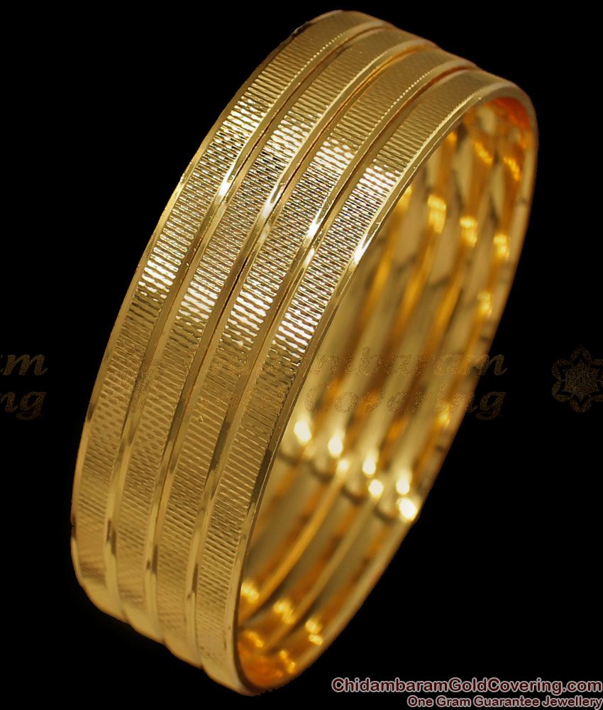 BR1612-2.4 Classical Gold Plated Set Of Four Bangles Daily Wear