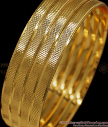 BR1612-2.10 Classical Gold Plated Set Of Four Bangles Daily Wear