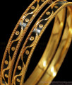 BR1621-2.4 Latest Black Enamel Gold Bangle Collections For Women 