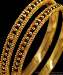 BR1624-2.10 Traditional Karugamani Gold Bangles For womens Daily Wear