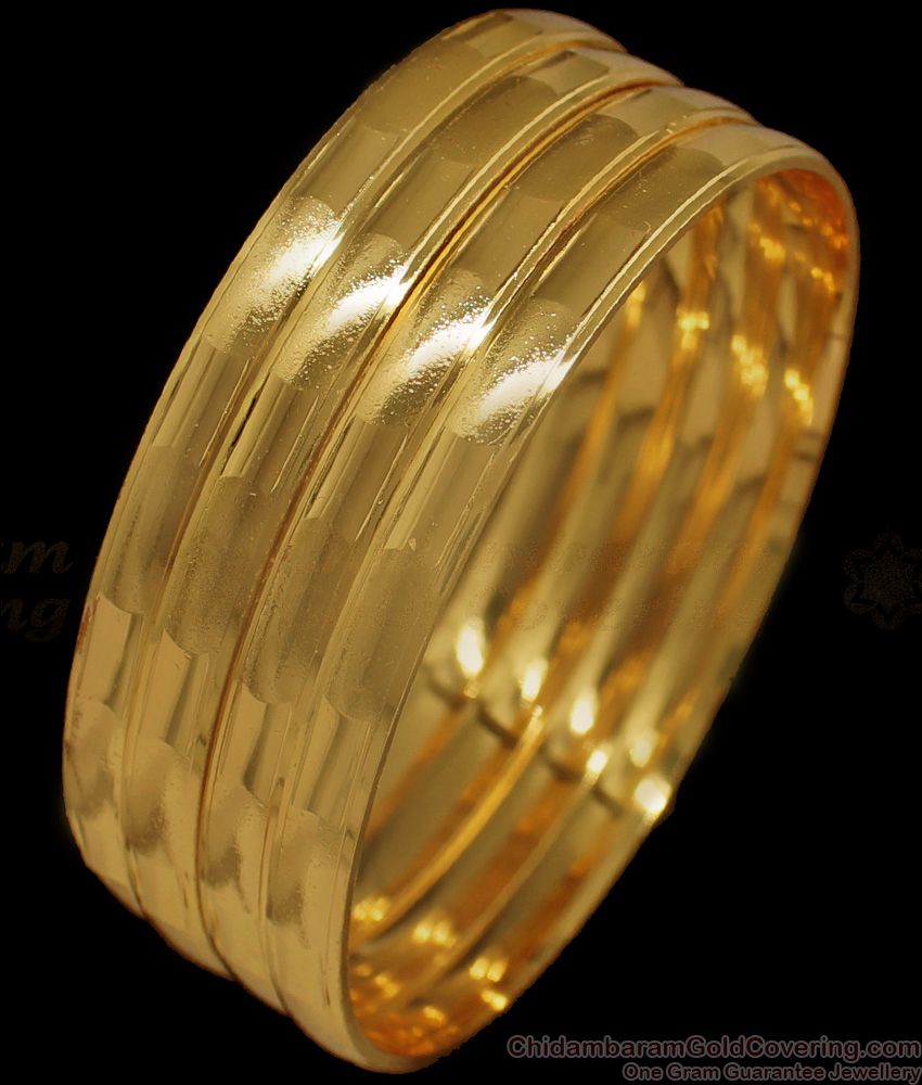 BR1625-2.8 Plain One Gram Gold Bangles Set Of Four Daily Wear Collection