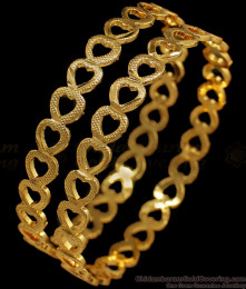 BR1626-2.10 Fancy Designer Gold Bangles Gold Plated Jewelry Buy Online