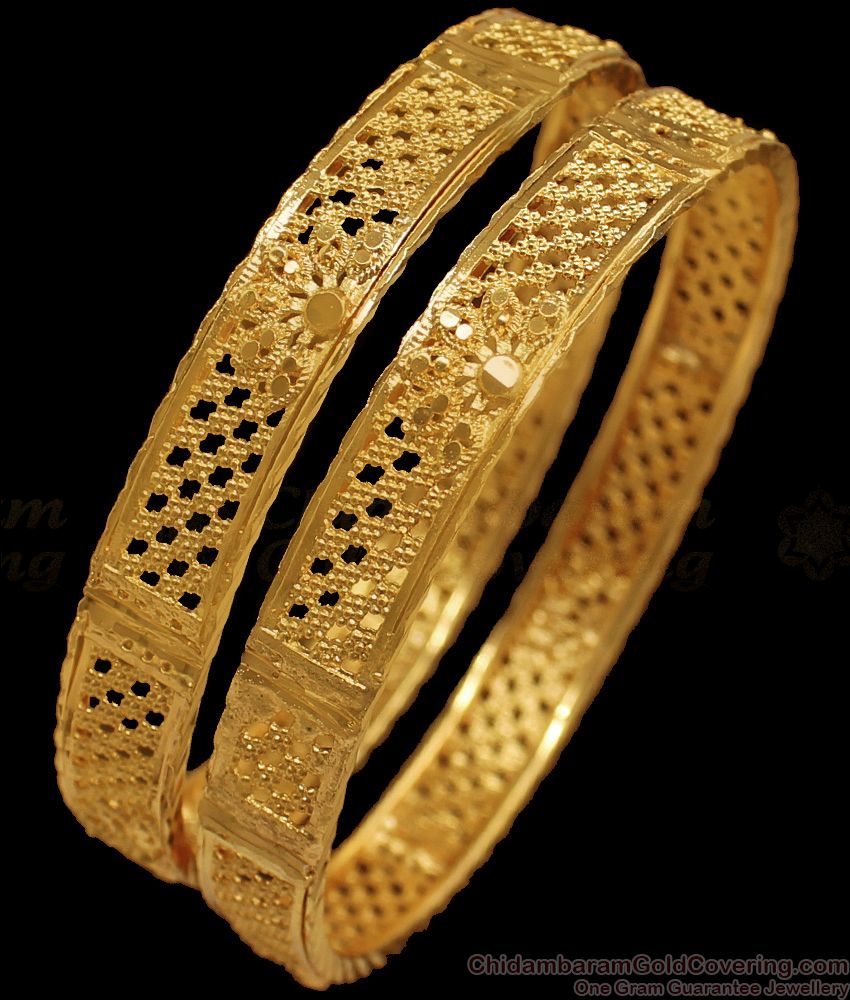 BR1634-2.4 Pretty Gold Plated Bangles For Womens Collections