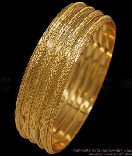 BR1635-2.4 Simple One Gram Gold Bangles 