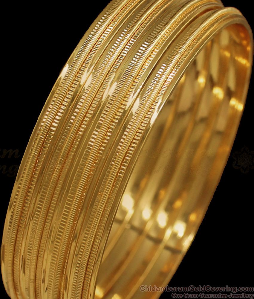 BR1635-2.8 Simple One Gram Gold Bangles Set Of Four Daily Wear Collection