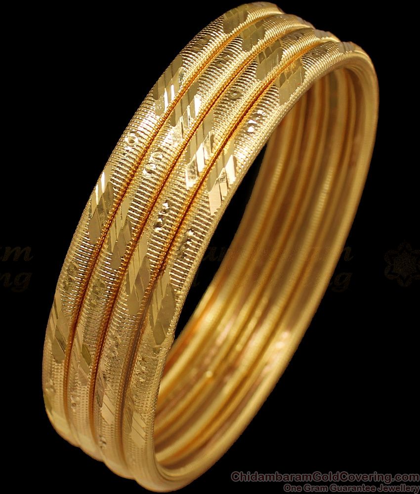BR1636-2.4 Daily Wear Gold Bangles Set Of Four Womens Collection