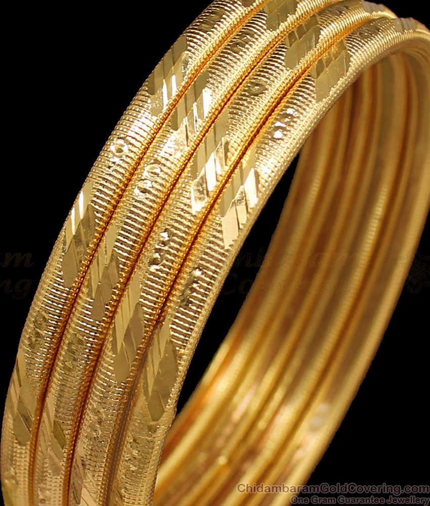 BR1636-2.6 Daily Wear Gold Bangles Set Of Four Womens Collection