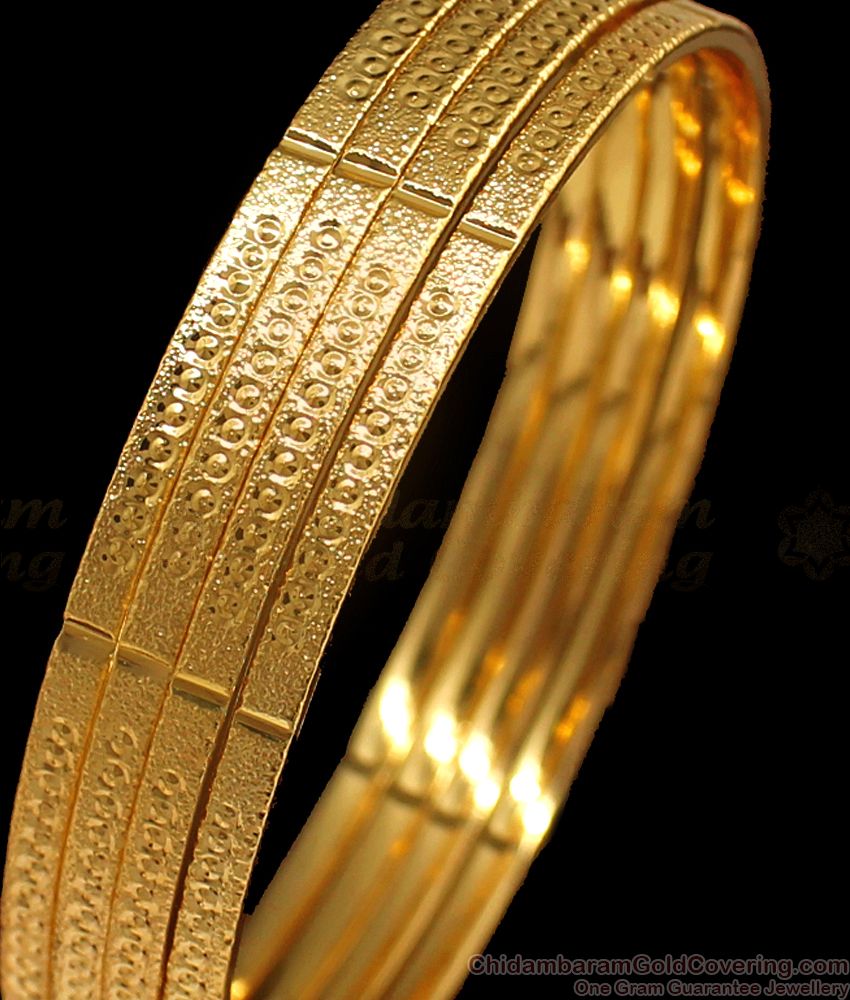 BR1638-2.8 Thin One Gram Gold Bangles Set Of Four Daily Wear Collection BR1638-2.8 Thin One Gram Gold Bangles Set Of Four Daily Wear Collection