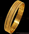 BR1640-2.4 Double Line Pattern Gold Bangles Set Of Four Daily Wear Collection