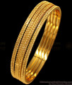 BR1640-2.6 Double Line Pattern Gold Bangles Set Of Four Daily Wear Collection