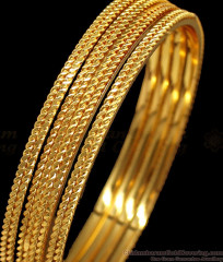 BR1640-2.4 Double Line Pattern Gold Bangles Set Of Four Daily Wear Collection BR1640-2.4 Double Line Pattern Gold Bangles Set Of Four Daily Wear Collection