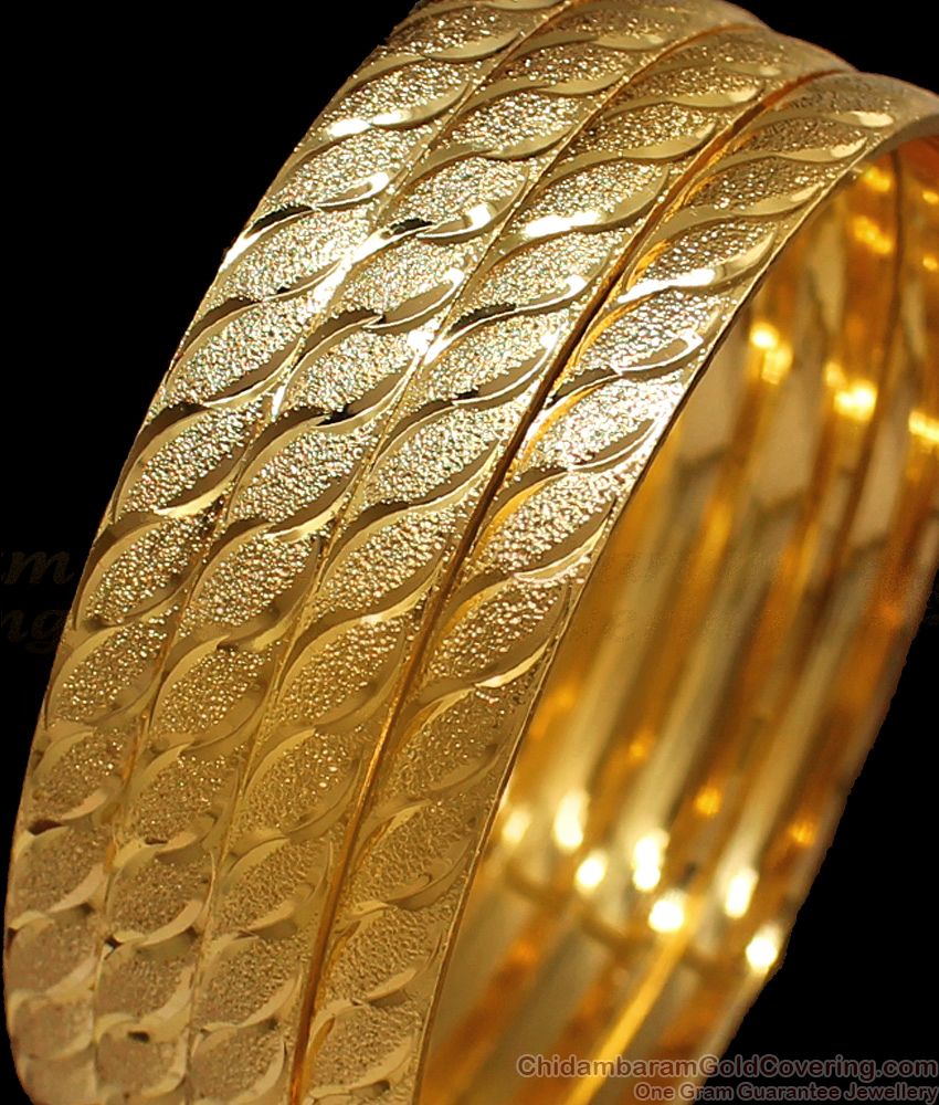 BR1641-2.10 Traditional Gold Bangles Set Of Four Daily Wear Collection