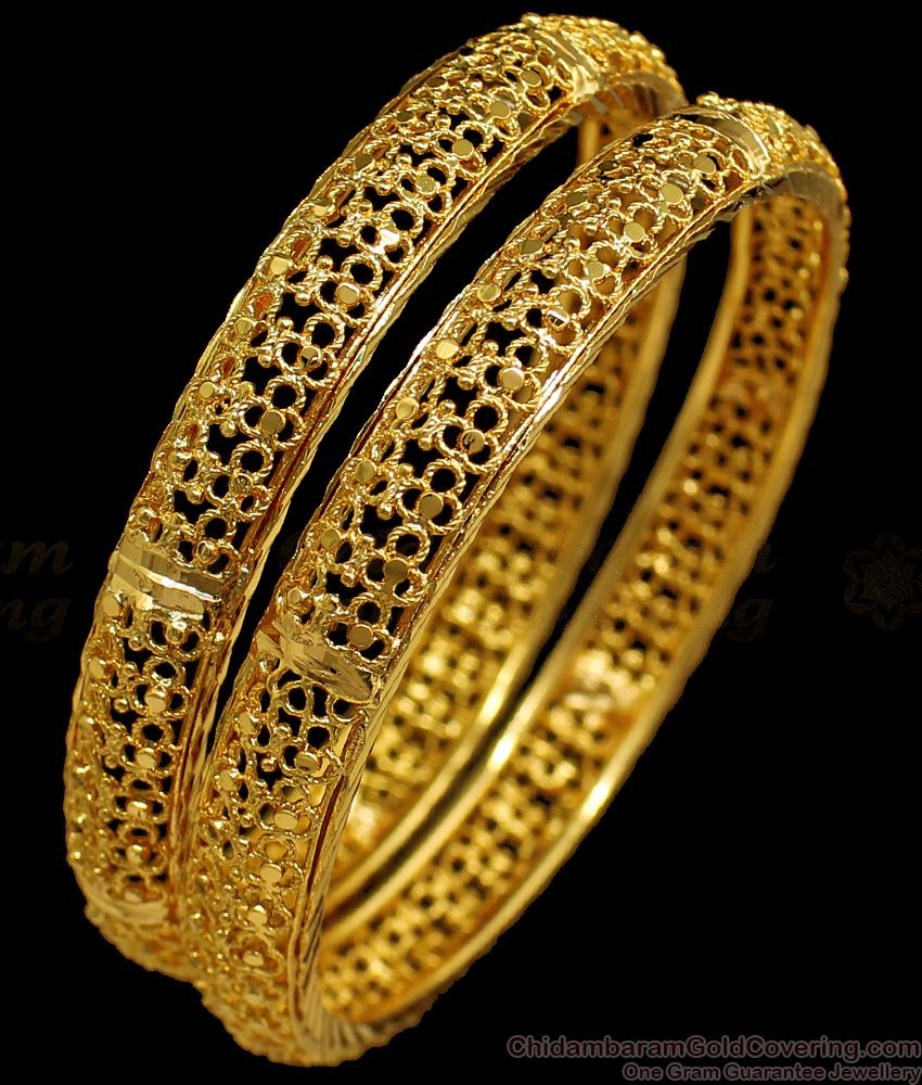 BR1646-2.6 One Gram Gold Bangles Daily Wear Collections For Womens