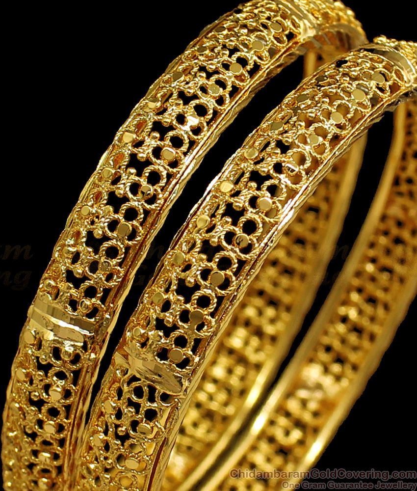 BR1646-2.6 One Gram Gold Bangles Daily Wear Collections For Womens