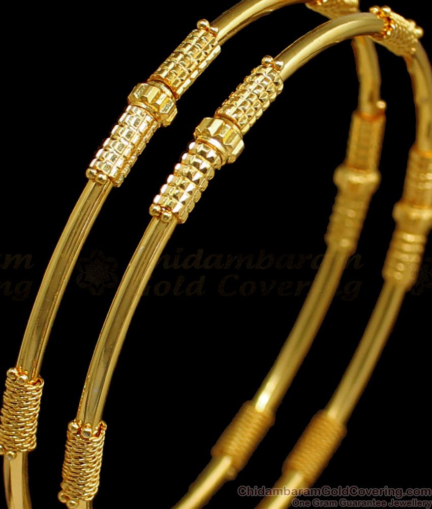 BR1655-2.8 Simple And Elegant Gold Bangles South Indian Jewelry