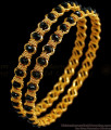 BR1656-2.10 Black Beads Gold Imitation Bangles For Ladies