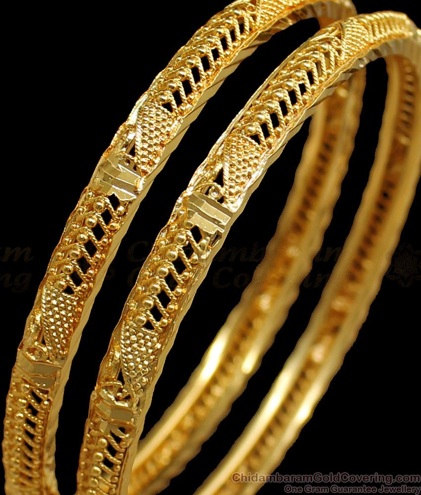 BR1657-2.8 Daily Wear Simple Gold Bangles South Indian Jewelry