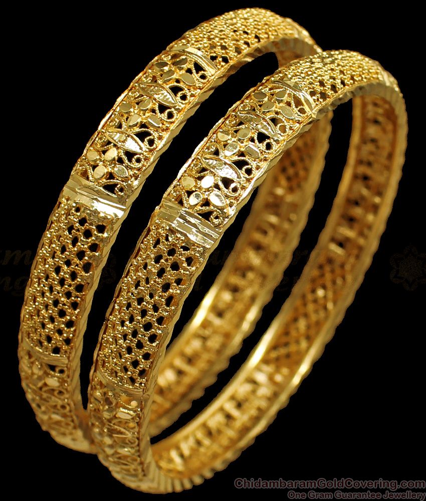 BR1658-2.4 Daily Wear Thick Gold Bangles South Indian Jewelry